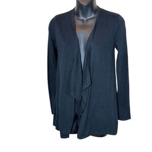 Lilly Pulitzer women’s xs black long line open front cardigan knit 2% cashmere